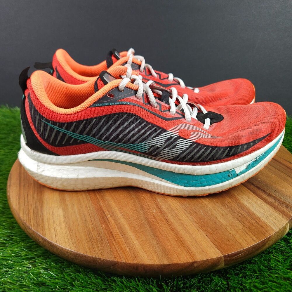 Saucony Endorphin Speed 2 Scarlet Red Black Athletic Running Shoes Mens 9.5